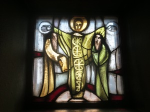 Stained glass of the Transfiguration in Taize's Church of Reconciliation